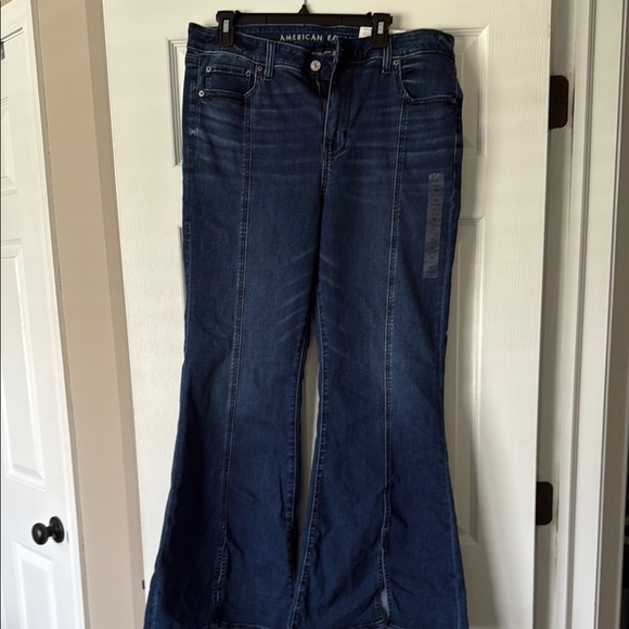 American Eagle Blue Flare Wide Leg Jeans - Picture 1 of 3